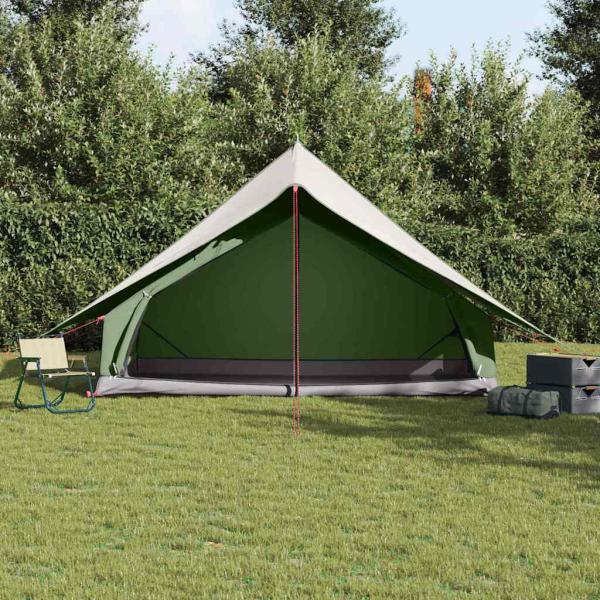7-Personen Campingzelt Grün Polyester, Stahl 7-Personen