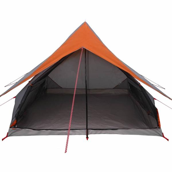 Familienzelt 7-Personen Grau und Orange Polyester 7-Personen