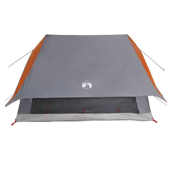Familienzelt 7-Personen Grau und Orange Polyester 7-Personen