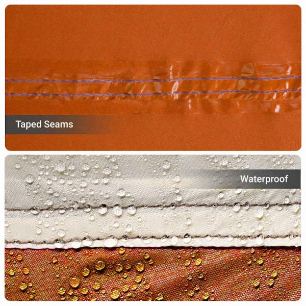 Familienzelt 7-Personen Grau und Orange Polyester 7-Personen