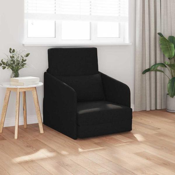 ARDEBO.de - Sofa Schwarz Polyester, Holz 200 x 60 x 62 cm Ergonomisch