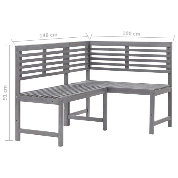 2-tlg. Bistro-Set Massivholz Akazie Grau