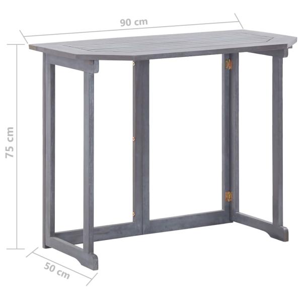 2-tlg. Bistro-Set Massivholz Akazie Grau