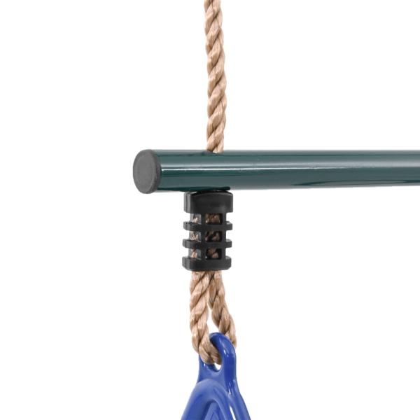 Trapezstange mit Turnringen für Kinder Blau Dunkelgrün Stahl