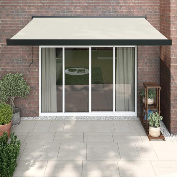 ARDEBO.de - Markise Einziehbar Creme 3x2,5 m Stoff und Aluminium