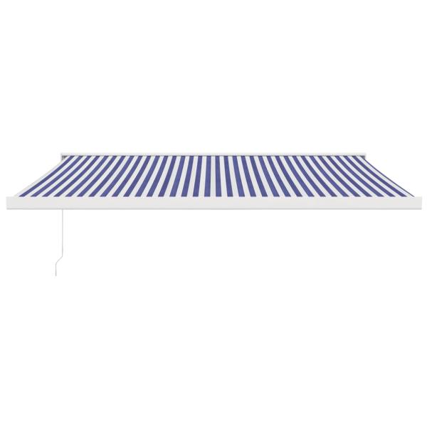 Markise Einziehbar Blau und Weiß 4x3 m Stoff und Aluminium