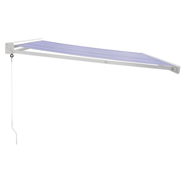Markise Einziehbar Blau und Weiß 4x3 m Stoff und Aluminium