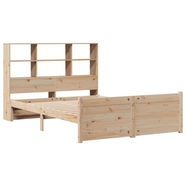 Massivholzbett mit Regal ohne Matratze 140x190 cm Kiefer