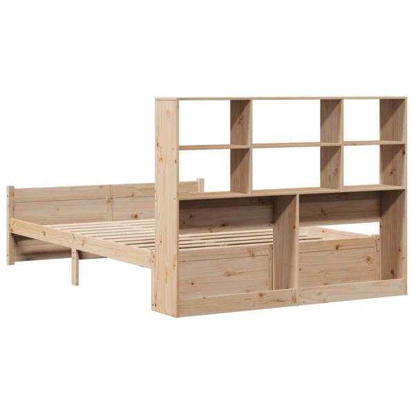 Massivholzbett mit Regal ohne Matratze 140x190 cm Kiefer