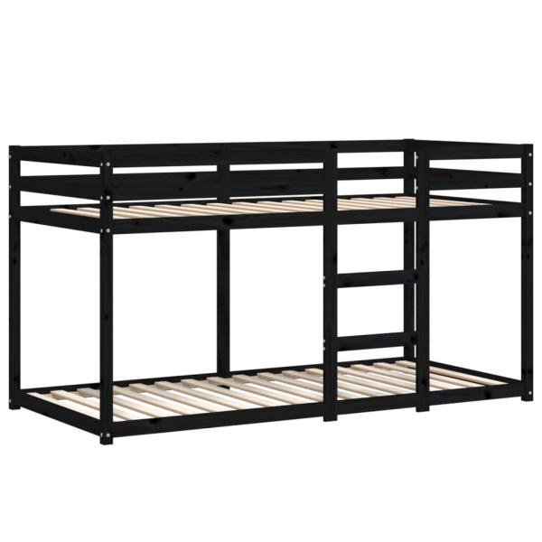 Etagenbett Schwarz 90x200 cm Massivholz Kiefer