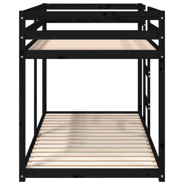 Etagenbett Schwarz 90x200 cm Massivholz Kiefer