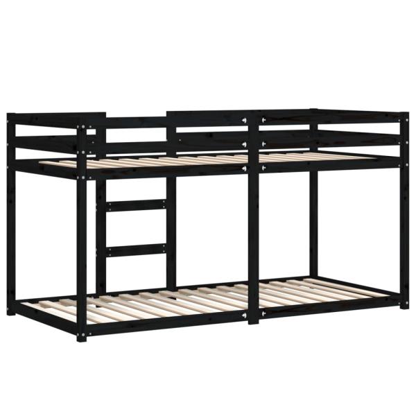 Etagenbett Schwarz 90x200 cm Massivholz Kiefer