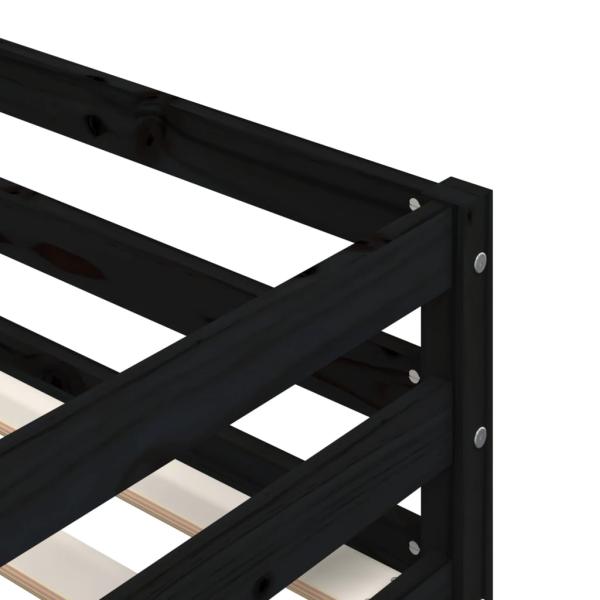 Etagenbett Schwarz 90x200 cm Massivholz Kiefer