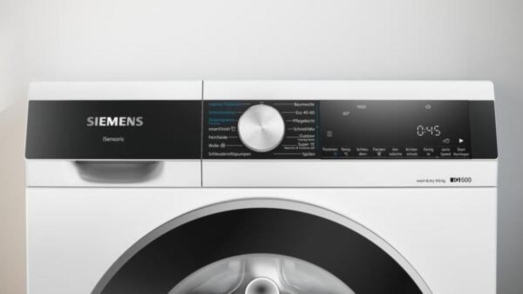 Siemens iQ500 WN44G242 Waschtrockner, 9/6 kg, 1400 U/min, smartFinish, autoDry-Technologie, speedPack L, Antiflecken-System, freistehend