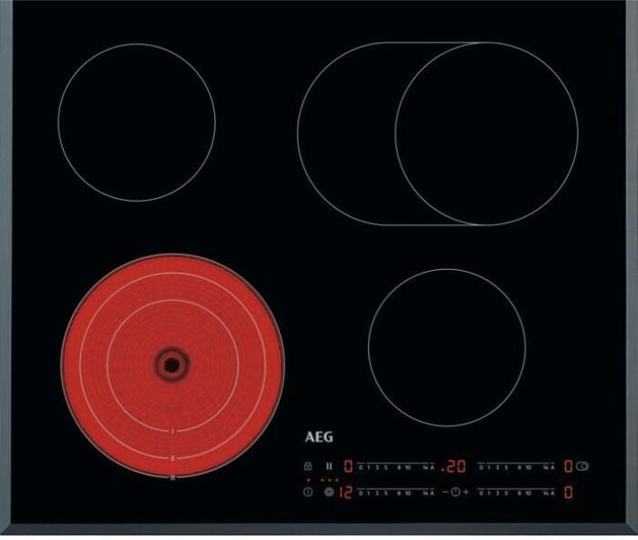 AEG HRB64470FB Autarkes Glaskeramikkochfeld, 62 cm breit, Facette, Slider Touch, Timer, schwarz