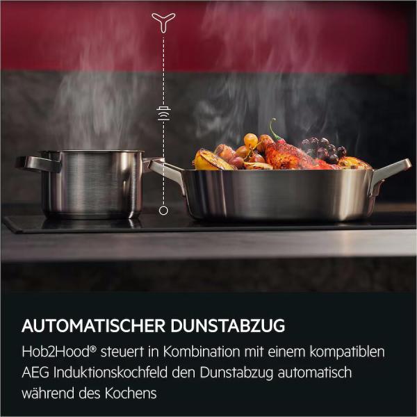 ARDEBO.de AEG GB67D61HL EEK: A Wandhaube, 60 cm breit, 730 m³/h, 3 Leistungsstufen + 1 Intensivstufe, Breeze function, Hob²Hood-Funktion, TouchControl, Edelstahl/schwarz
