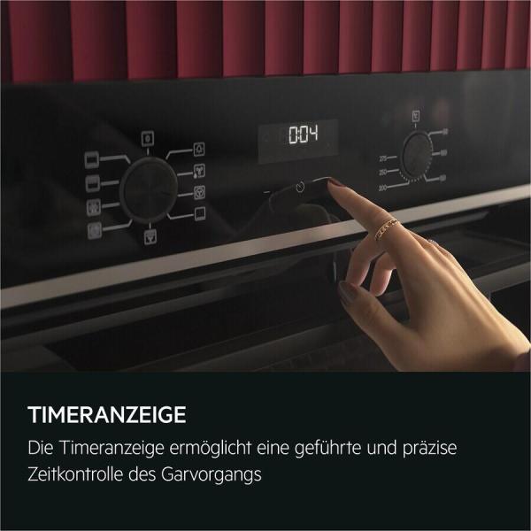 AEG KOMBI 3025B EEK: A+ Herdset mit Glaskeramikkochfeld (OU5AE20SK + HE604062XB), 60 cm breit, 72 L, Uhr, schwarz