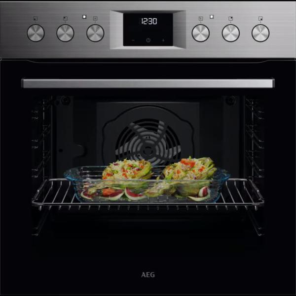 ARDEBO.de AEG KOMBI 3025 EEK: A+ Herdset mit Glaskeramikkochfeld (OU5AE20SM + HE604062XB), 60 cm breit, 72 L, Uhr, Edelstahl