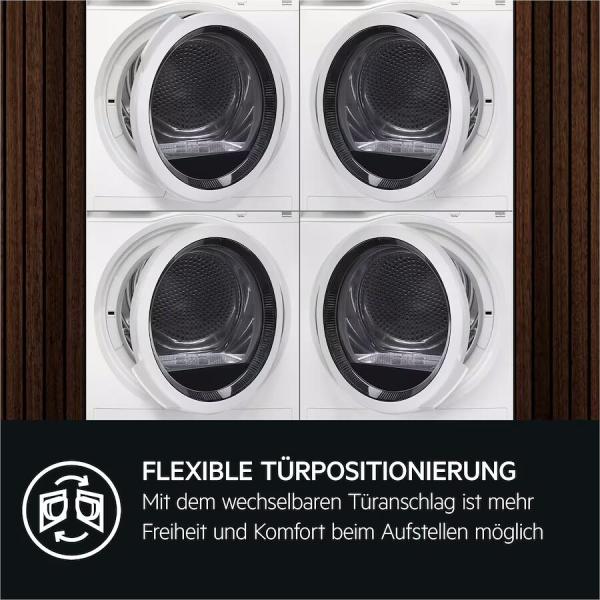 AEG TR7T60688 7000 SensiDry 8kg EEK: C Wärmepumpentrockner, 60 cm breit, ProSense, MixDry, EasyClean Filter, Reversierautomatik, Wechselbarer Türanschlag, weiß