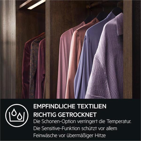 AEG TR7T60688 7000 SensiDry 8kg EEK: C Wärmepumpentrockner, 60 cm breit, ProSense, MixDry, EasyClean Filter, Reversierautomatik, Wechselbarer Türanschlag, weiß