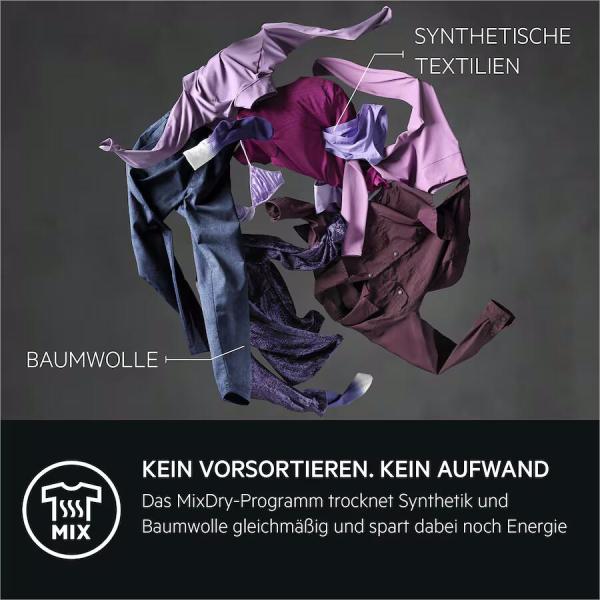 AEG TR7T60688 7000 SensiDry 8kg EEK: C Wärmepumpentrockner, 60 cm breit, ProSense, MixDry, EasyClean Filter, Reversierautomatik, Wechselbarer Türanschlag, weiß