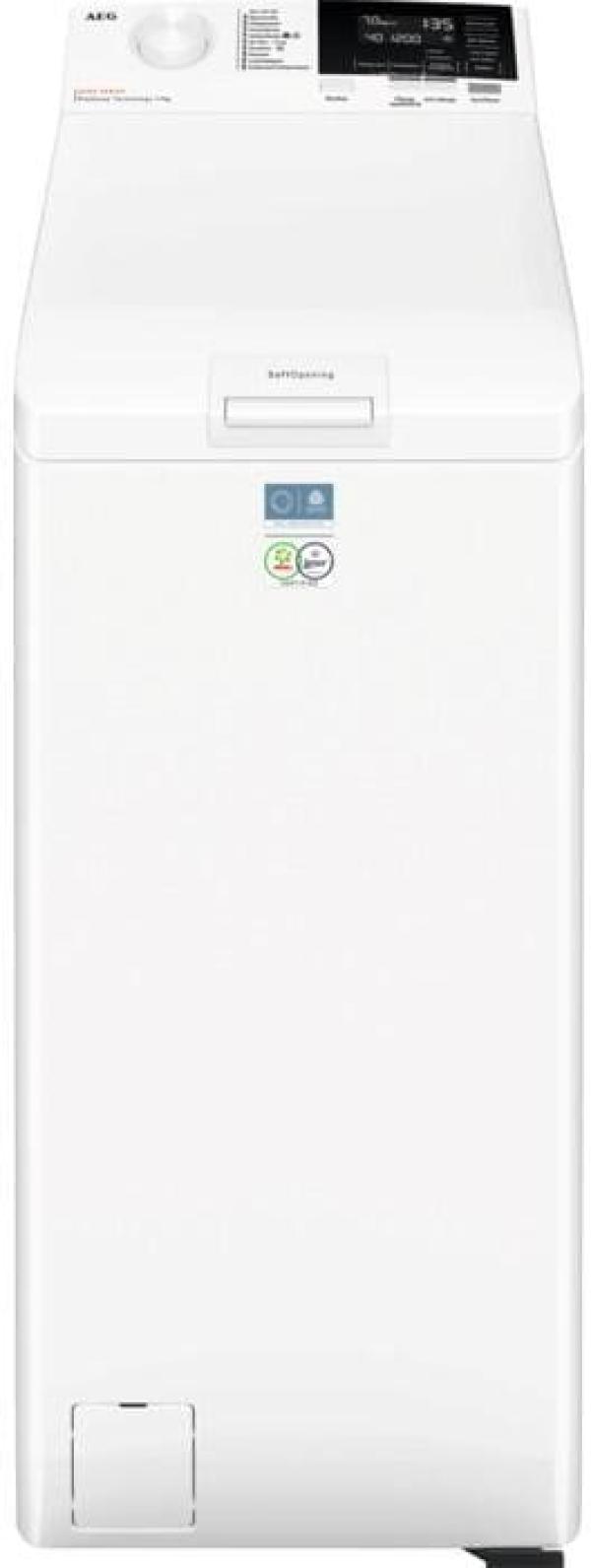 ARDEBO.de AEG LTR6E60378 7kg Toplader Waschmaschine, 40 cm breit, 1300 U/Min, Aqua Control, Nachlegefunktion, ProSense-Mengenautomatik, weiß