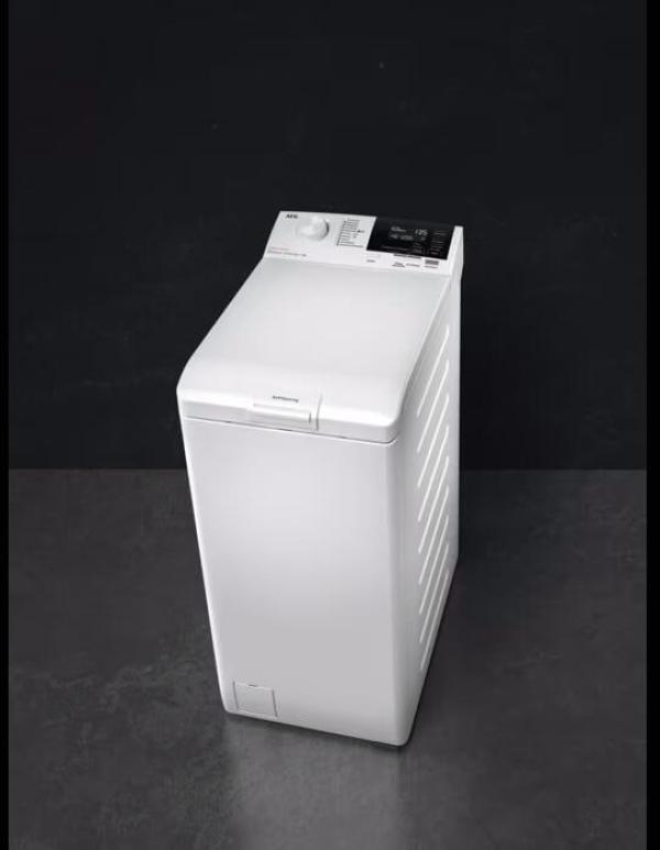 AEG LTR6E60378 7kg Toplader Waschmaschine, 40 cm breit, 1300 U/Min, Aqua Control, Nachlegefunktion, ProSense-Mengenautomatik, weiß
