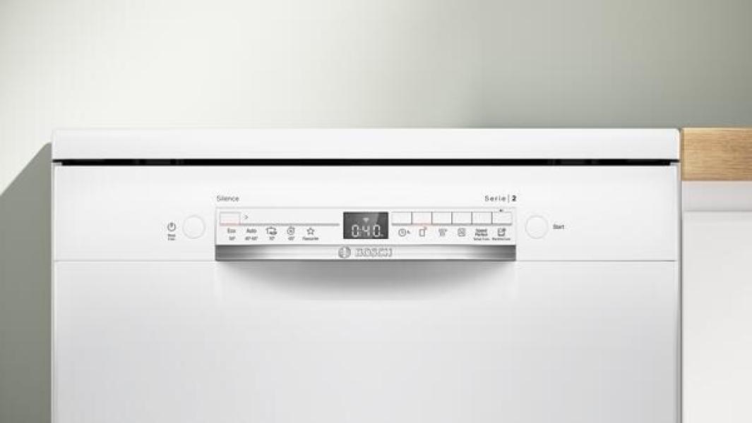Bosch SMS2ITW09E Serie 2 Standgeschirrspüler, 60 cm breit, 13 Maßgedecke, AquaStop, VoiceControl, EcoSilence Drive, Silence on demand, weiß