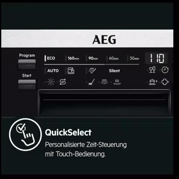 AEG FES6491CZM 6000 SatelliteClean Teilintegrierter Geschirrspüler, 60 cm breit, 14 Maßgedecke, AirDry, MaxiFlex Besteckschublade, Edelstahl