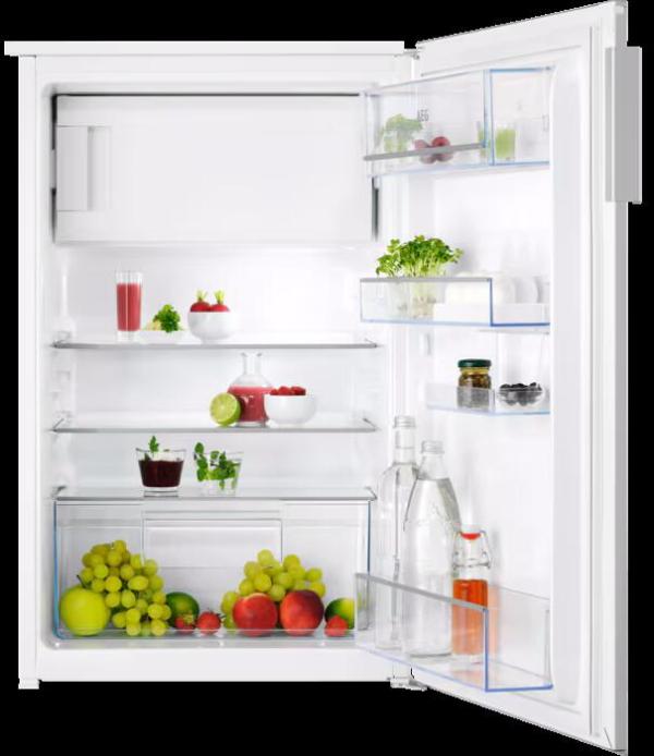 ARDEBO.de AEG OSF5O881EE Einbaukühlschrank, Nischenhöhe 88 cm, 124 L , Festtürtechnik, OptiSpace, Integrierte elektrische Steuerung, LED-Beleuchtung, weiß