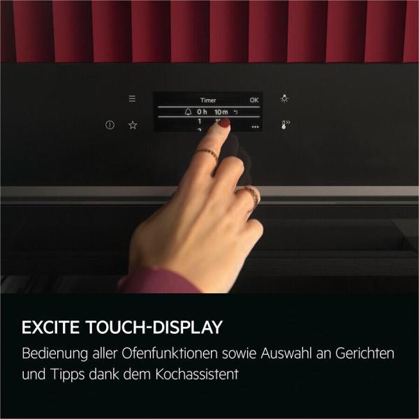 AEG TE7PB621AB A++ Einbaubackofen, 60 cm breit, 71L, Pyrolyse, WLAN-fähig, Grillfunktion, Kindersicherung,Full Touch-Display, schwarz