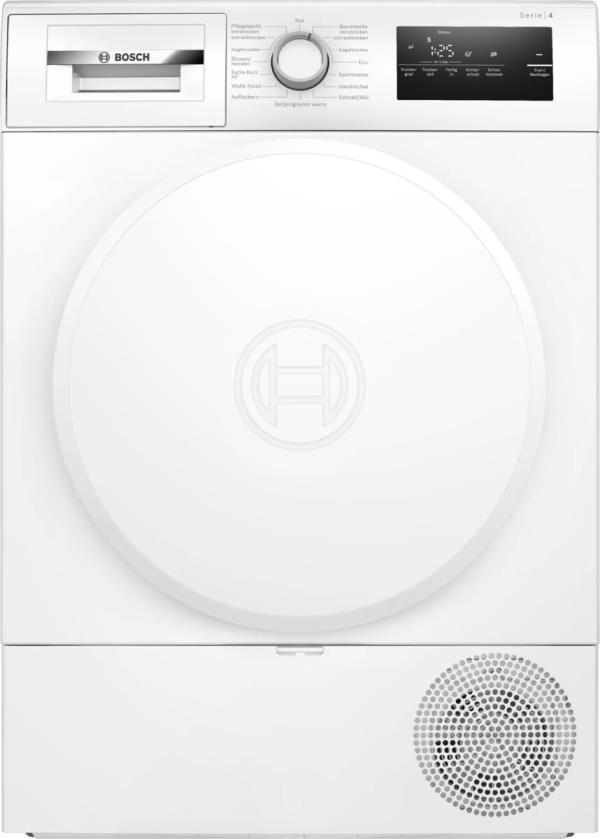 ARDEBO.de Bosch WTH83V04 Serie 4 8kg EEK: D Wärmepumpentrockner, 60 cm breit, Auto Dry, Sensitive-Drying-System, Quick-40"-Trocknen, weiß
