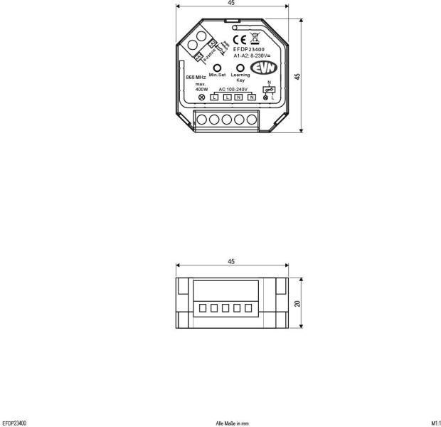 EVN EFD-Serie Funk-Dimm-Empfänger, 100-240V/AC, 400W (EFDP23400)