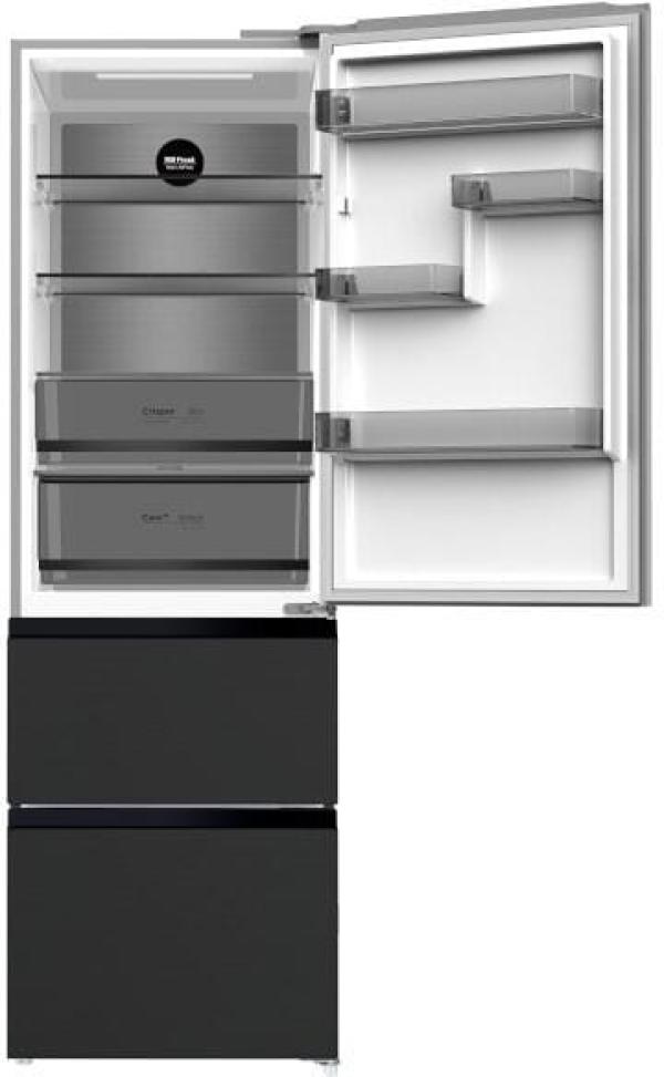 Wolkenstein WFD400ENFDDIX Stand Kühl-Gefrierkombination French-Door, 60 cm breit, 401 L, NoFrost, Kindersicherung, Dark-Inox Design