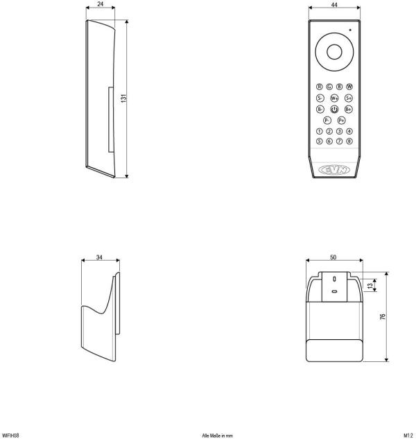 EVN EFD-Serie RGB+W-Funkhandsender, 868MHz, 8-Kanäle (WIFIHS8)