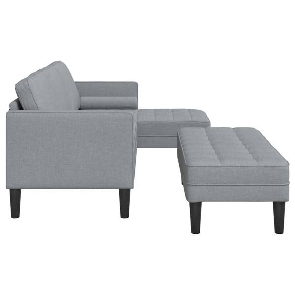 2-teiliges Sofa Set mit Kissen Hellgrau Stoff