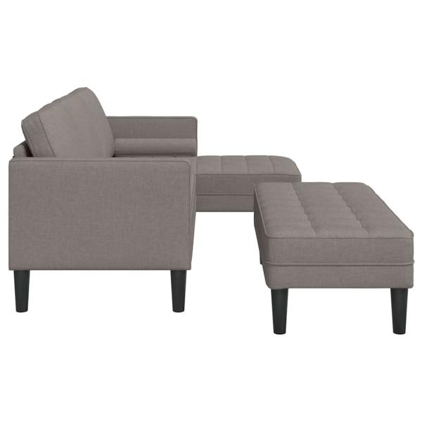 2-teiliges Sofa Set mit Kissen in taupefarbenem Stoff