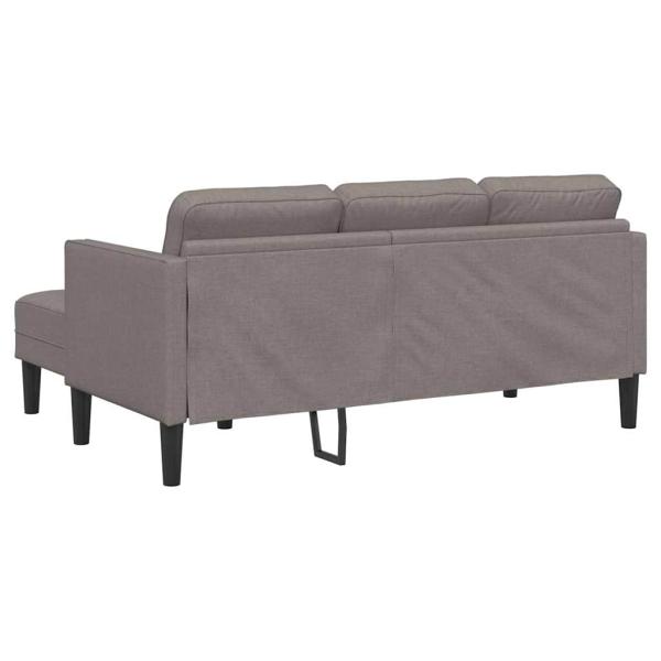 2-teiliges Sofa Set mit Kissen in taupefarbenem Stoff