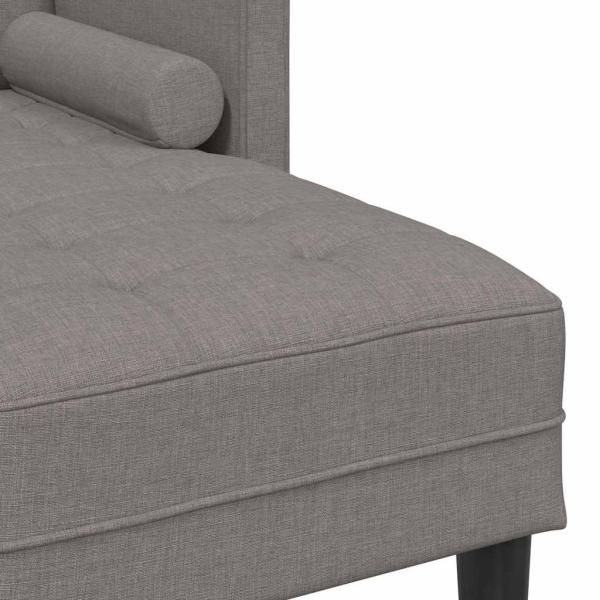 2-teiliges Sofa Set mit Kissen in taupefarbenem Stoff