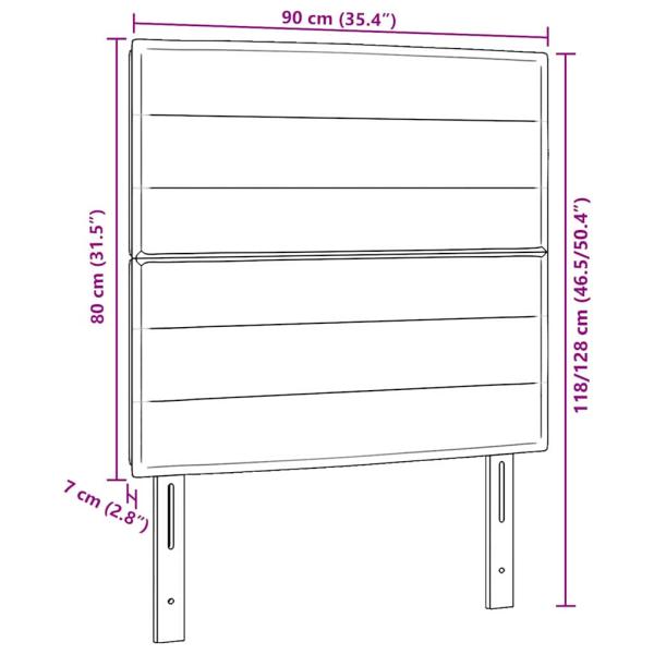Kopfteil Linien Design Blau 90 cm Stoff