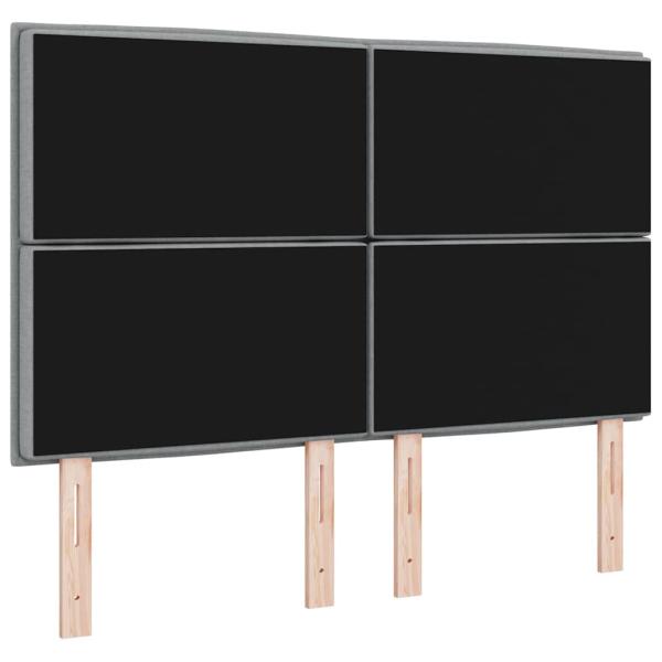 Kopfteil Linien Design Hellgrau 140 cm Stoff