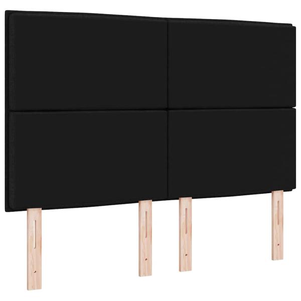 Kopfteil Linien Design Schwarz 140 cm Stoff