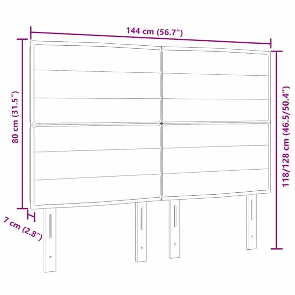 Kopfteil Linies Design Creme 140 cm Stoff