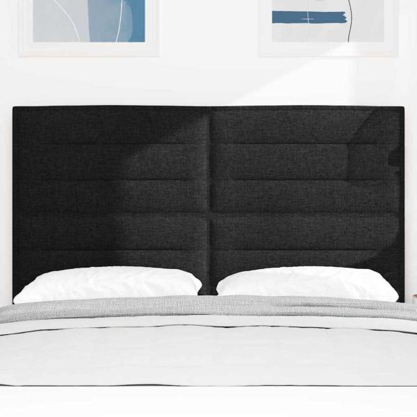 Kopfbrett Linien Design Schwarz 160 cm Stoff