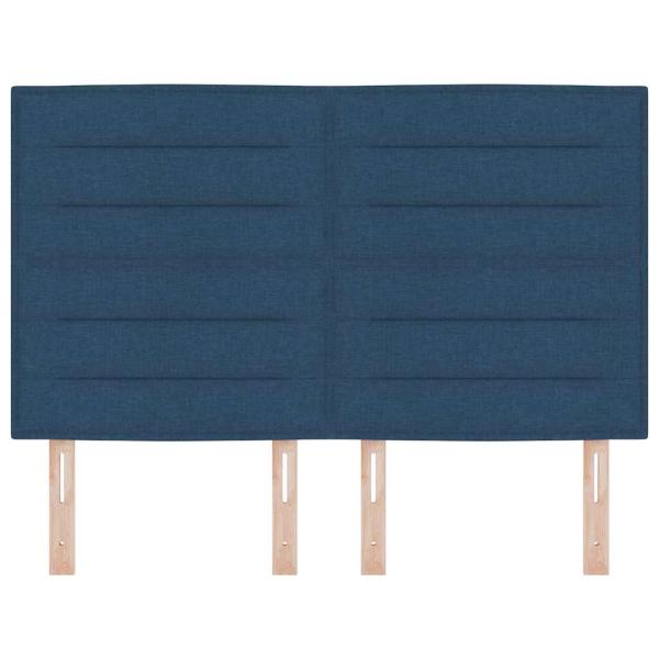 Kopfteil Linien Design Blau 160 cm Stoff