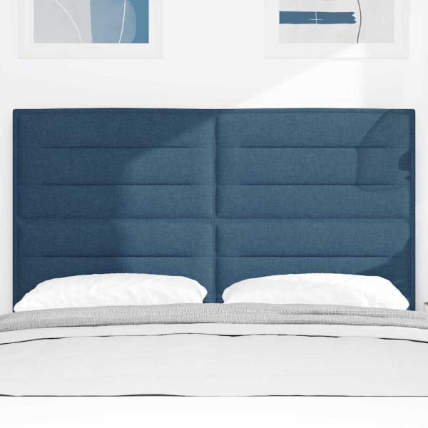 Kopfteil Linien Design Blau 160 cm Stoff
