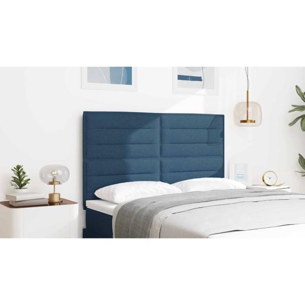 Kopfteil Linien Design Blau 160 cm Stoff