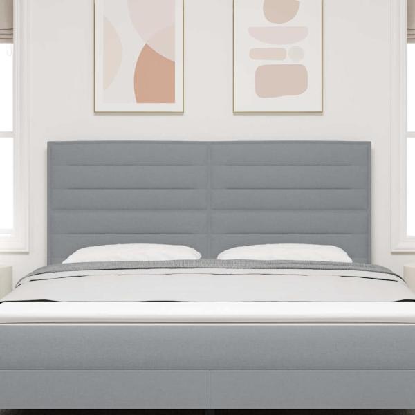 Kopfteil Linien Design Hellgrau 180 cm Stoff