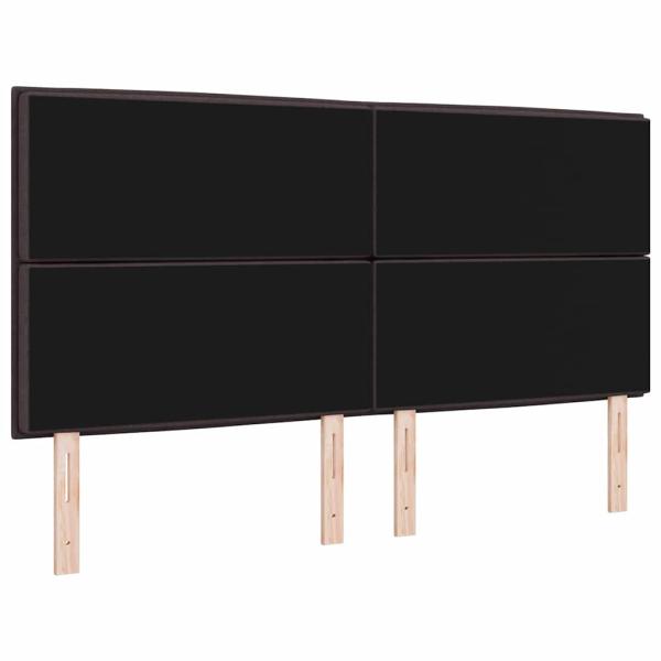 Kopfteil Linien Design Dunkelbraun 180 cm Stoff