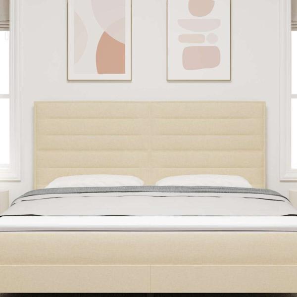 Kopfteil Linien Design Creme 180 cm Stoff